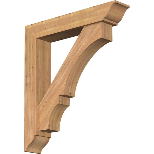 Ekena Millwork Balboa Traditional Smooth Bracket w/ Offset Brace, Western Red Cedar, 7 1/2"W x 40"D x 44"H BKT0806X40X44BOA01SWR - main